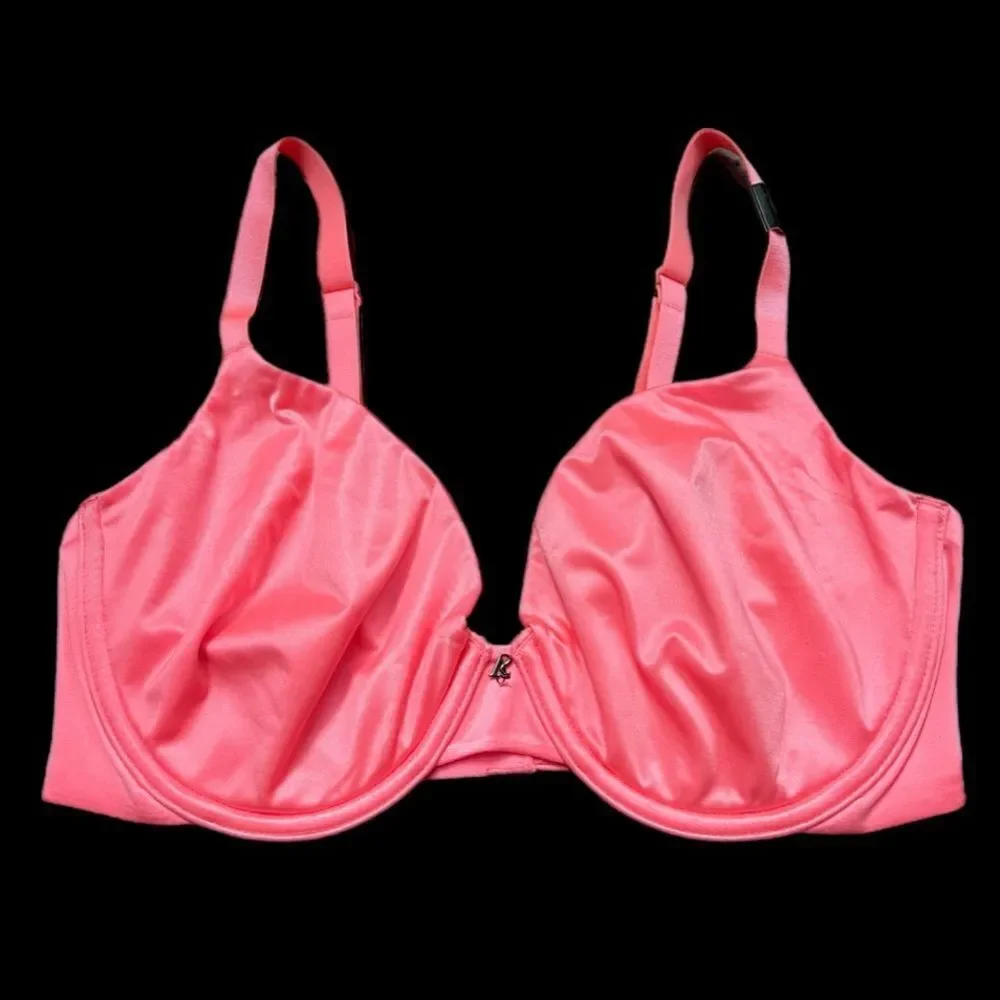 Victoria’s Secret Supersoft Satiny Fabulous unlined semi demi bra Coral 34D